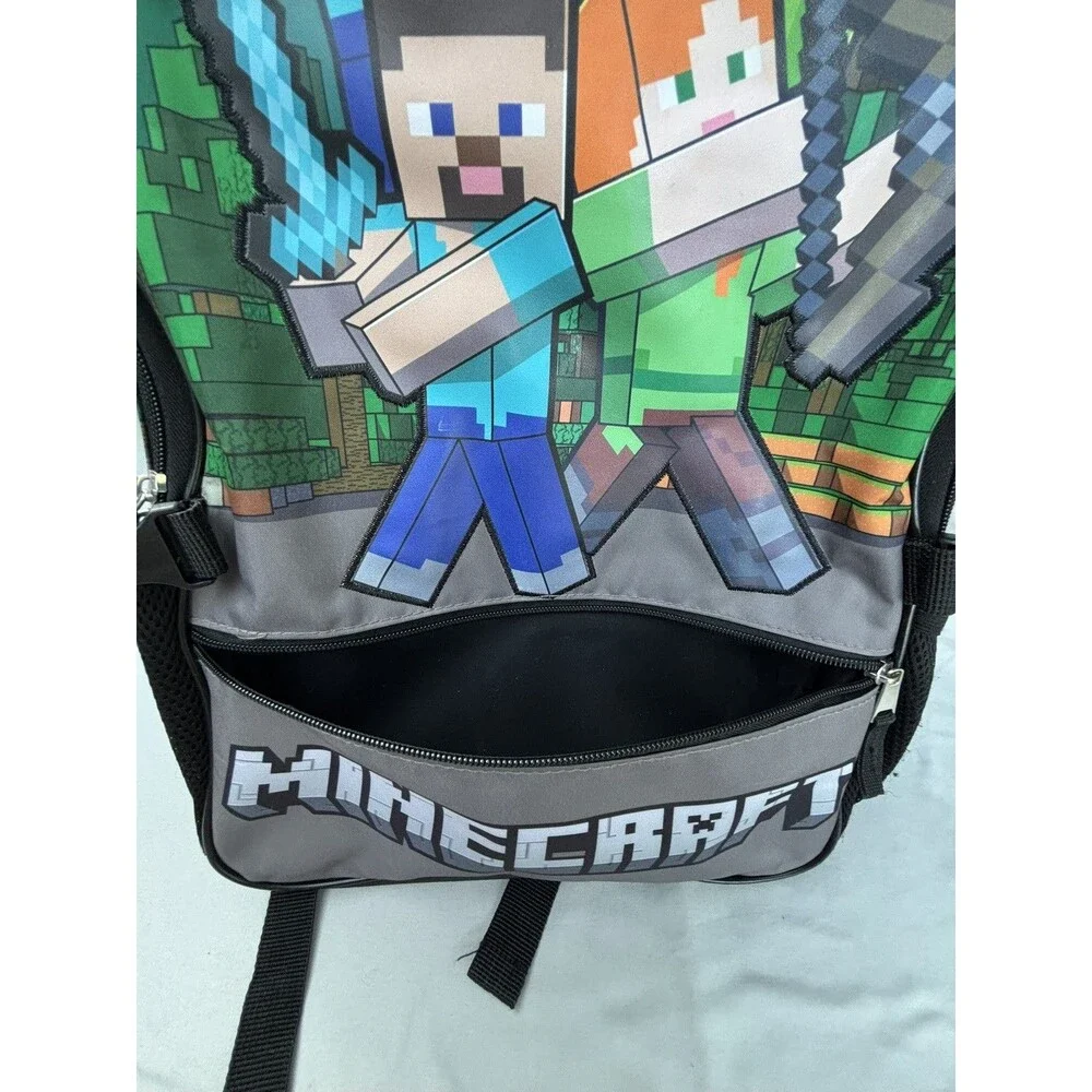 Minecraft Multicolor Kids Backpack Steve Alex Creeper Polyester Medium Zip